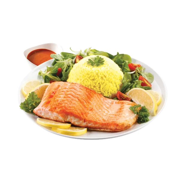 GRILLED SALAMON WITH RICE